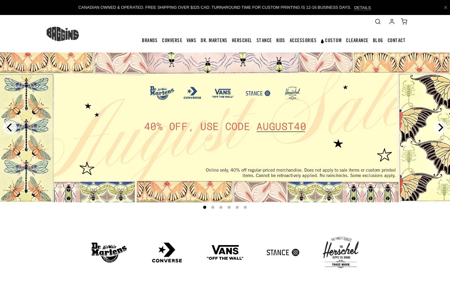 Baggins homepage screenshot