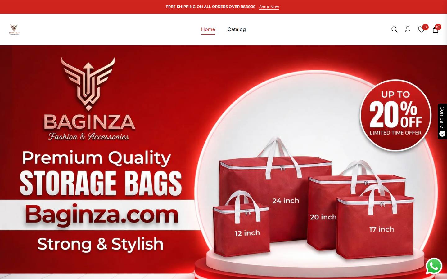 baginza.com homepage screenshot
