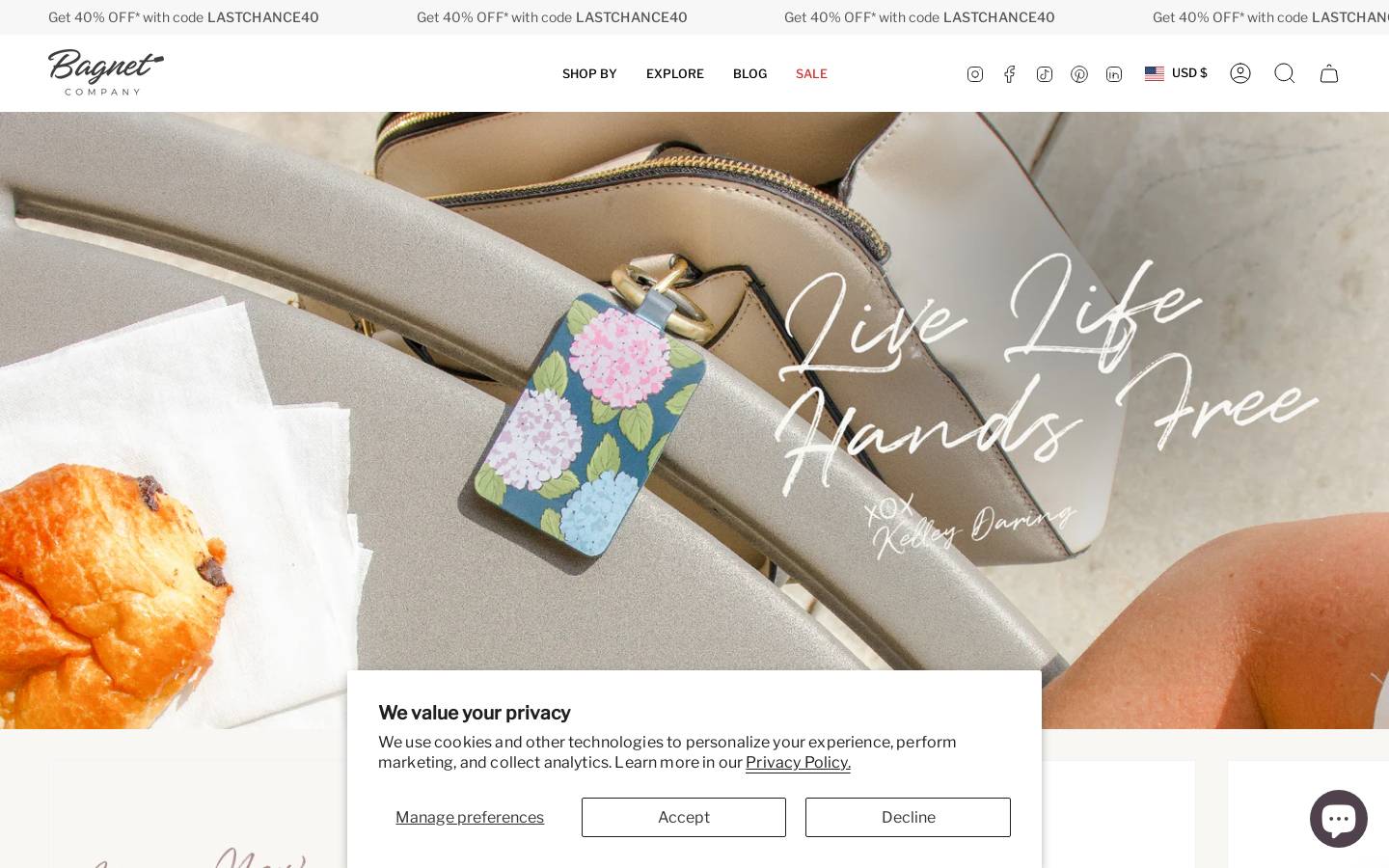 Bagnet homepage screenshot