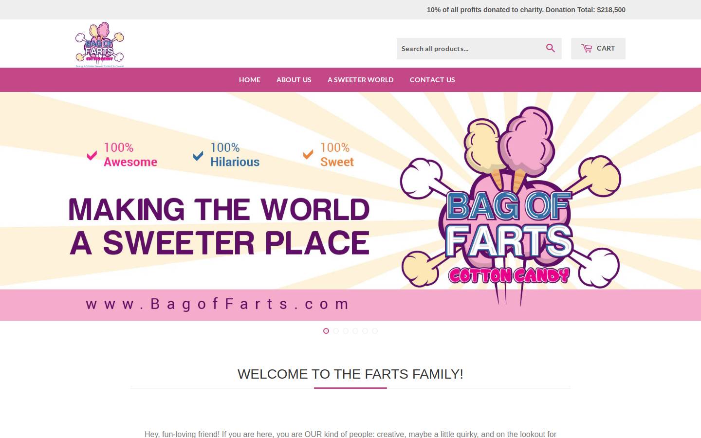 bagoffarts.com homepage screenshot