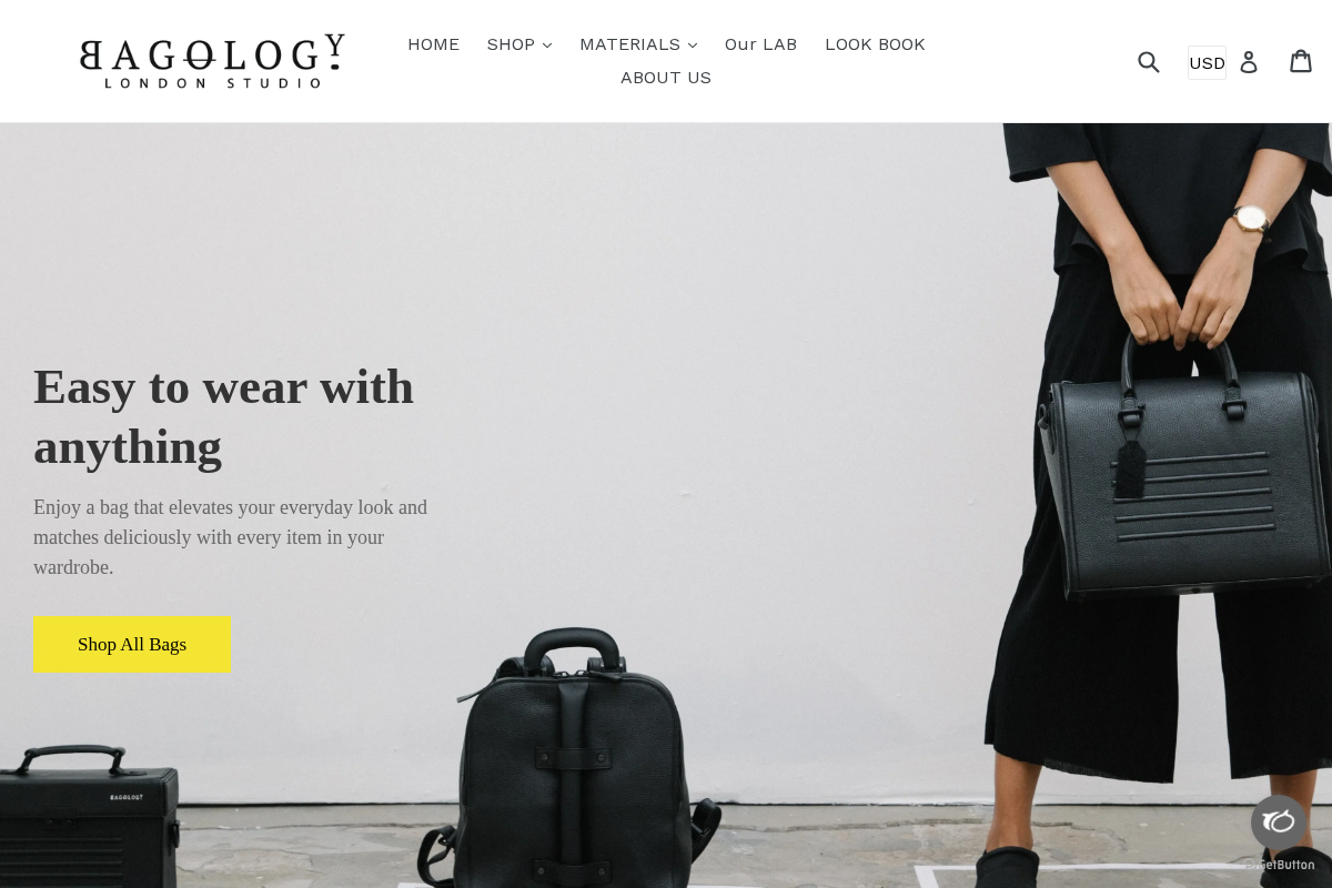 bagology.london homepage screenshot
