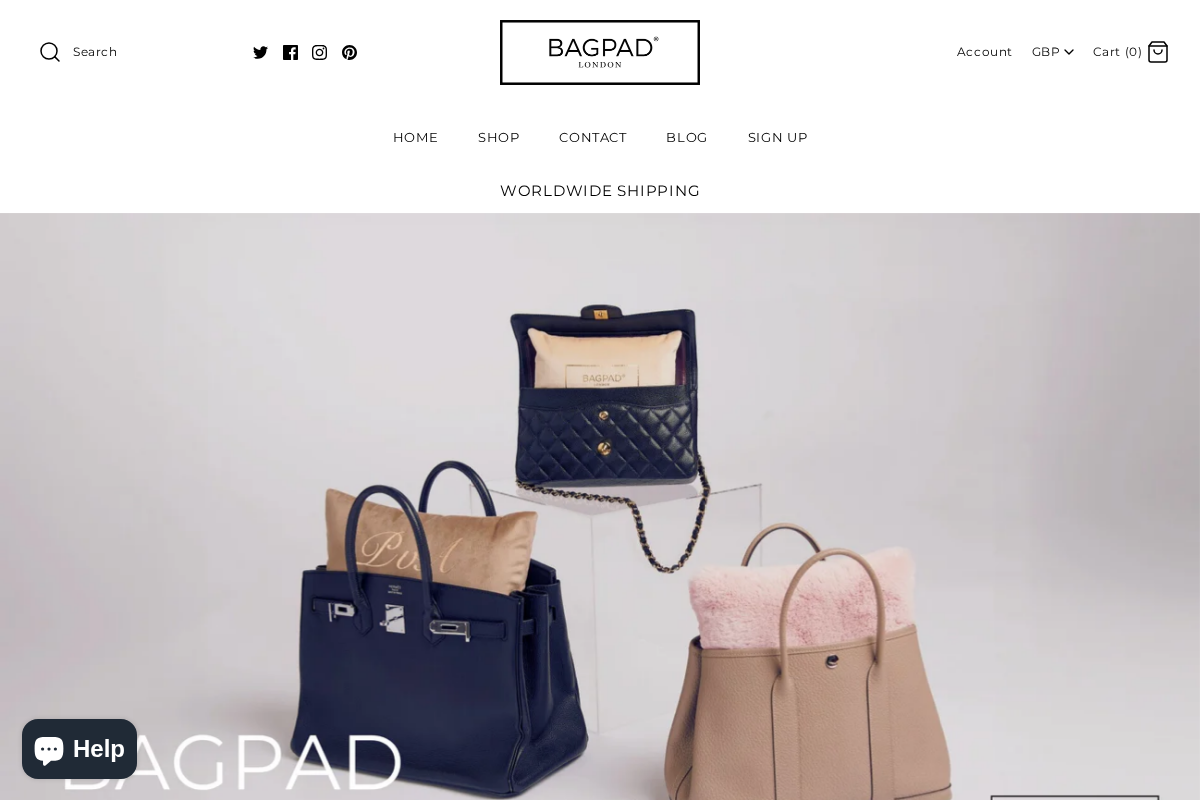bagpad.com homepage screenshot