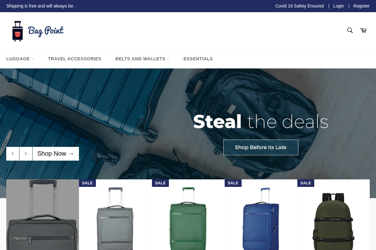 Bagpoint homepage screenshot