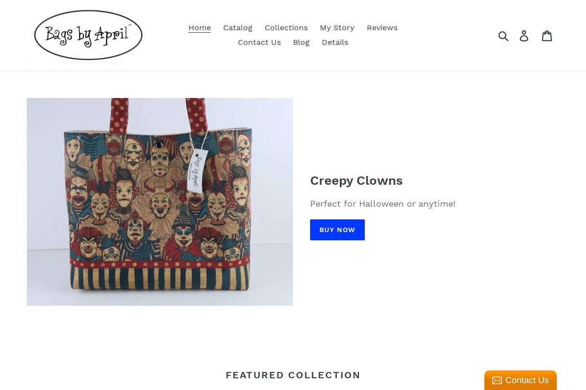 bagsbyapril.com homepage screenshot