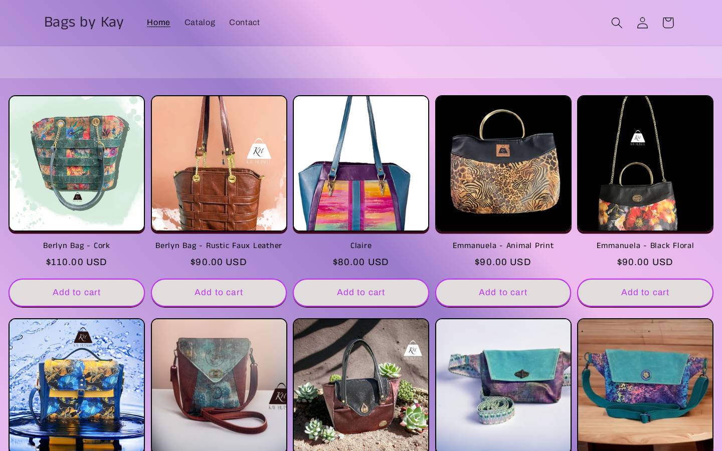 bagsbykay.com homepage screenshot