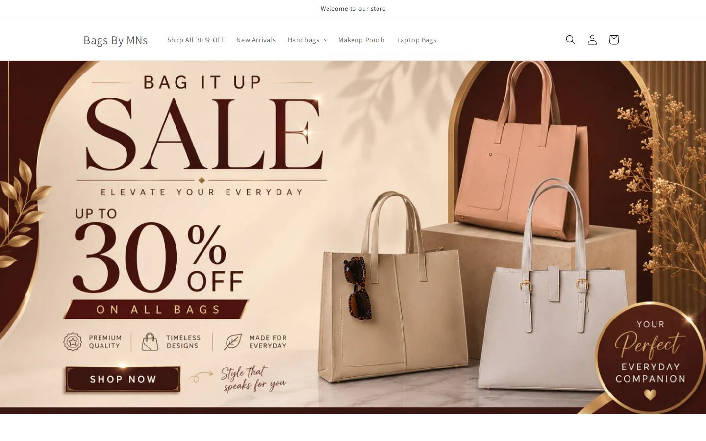 bagsbymns.com homepage screenshot