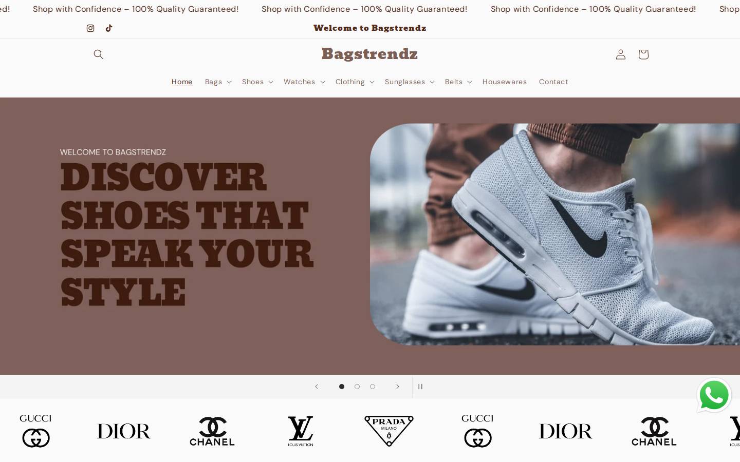 bagstrendz.com homepage screenshot