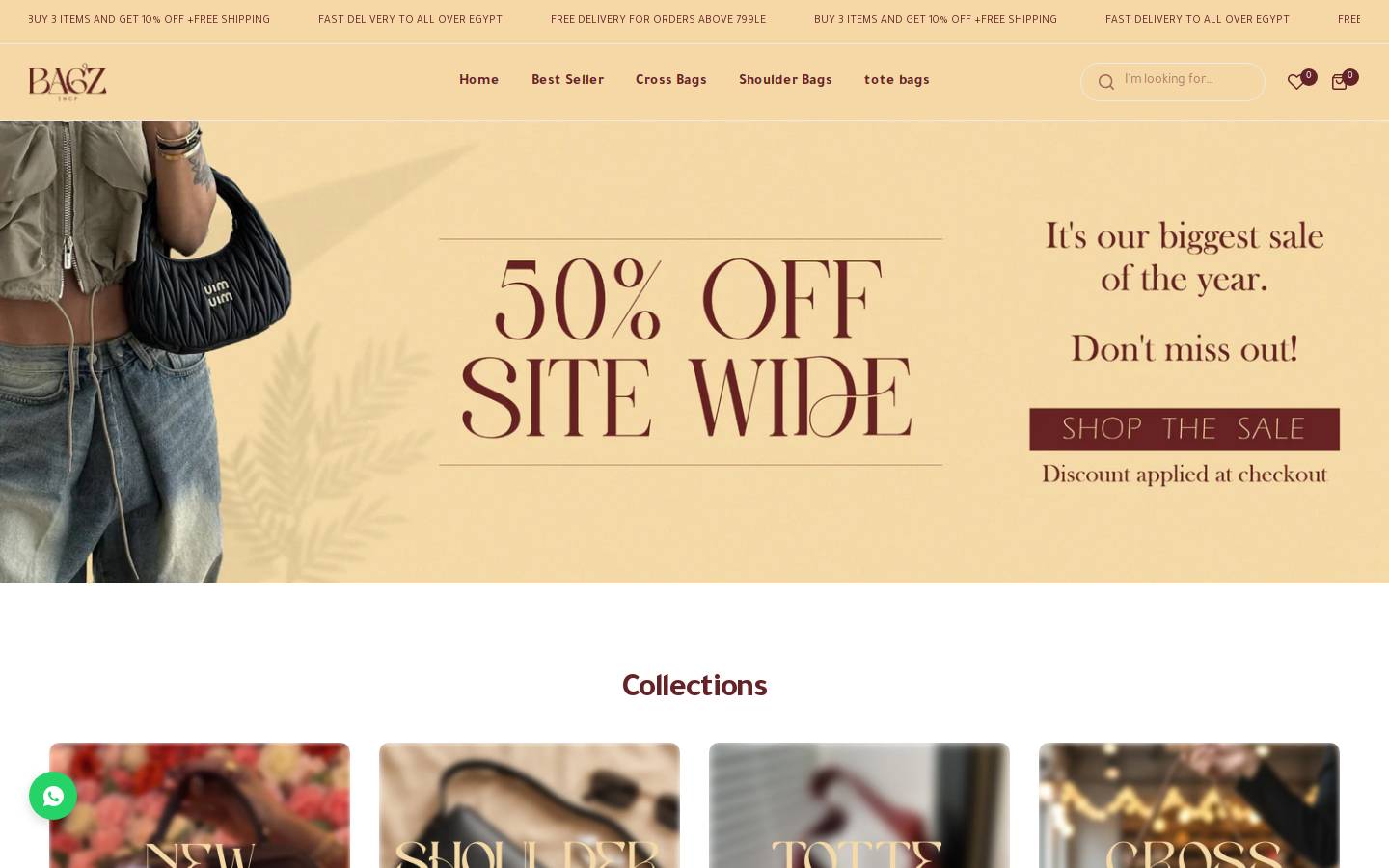 bagz-shop.com homepage screenshot