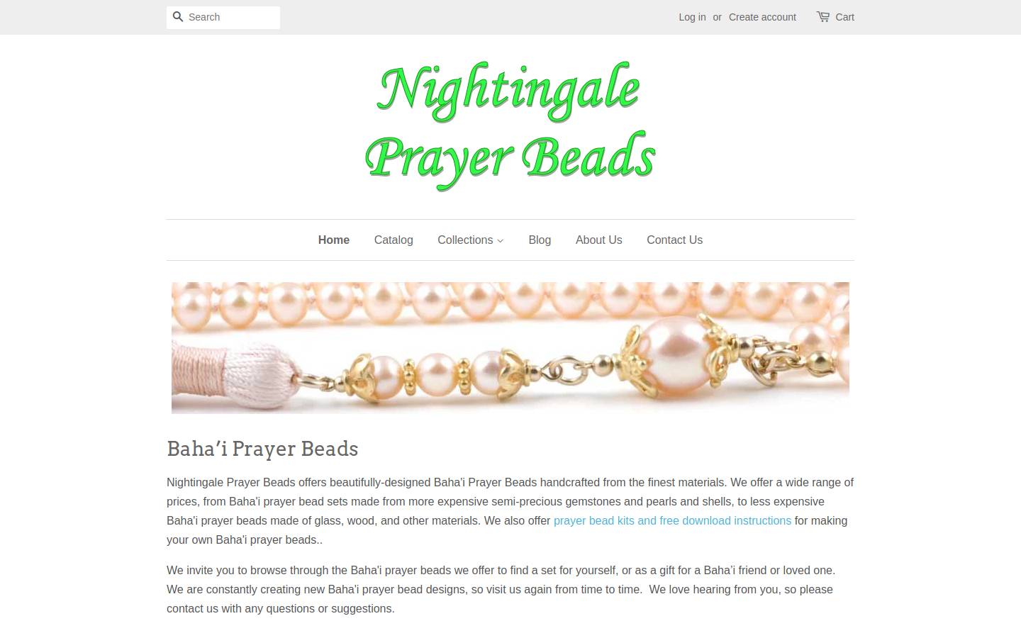 bahai-prayer-beads.com homepage screenshot