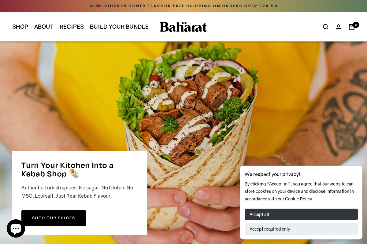 Baharat homepage screenshot