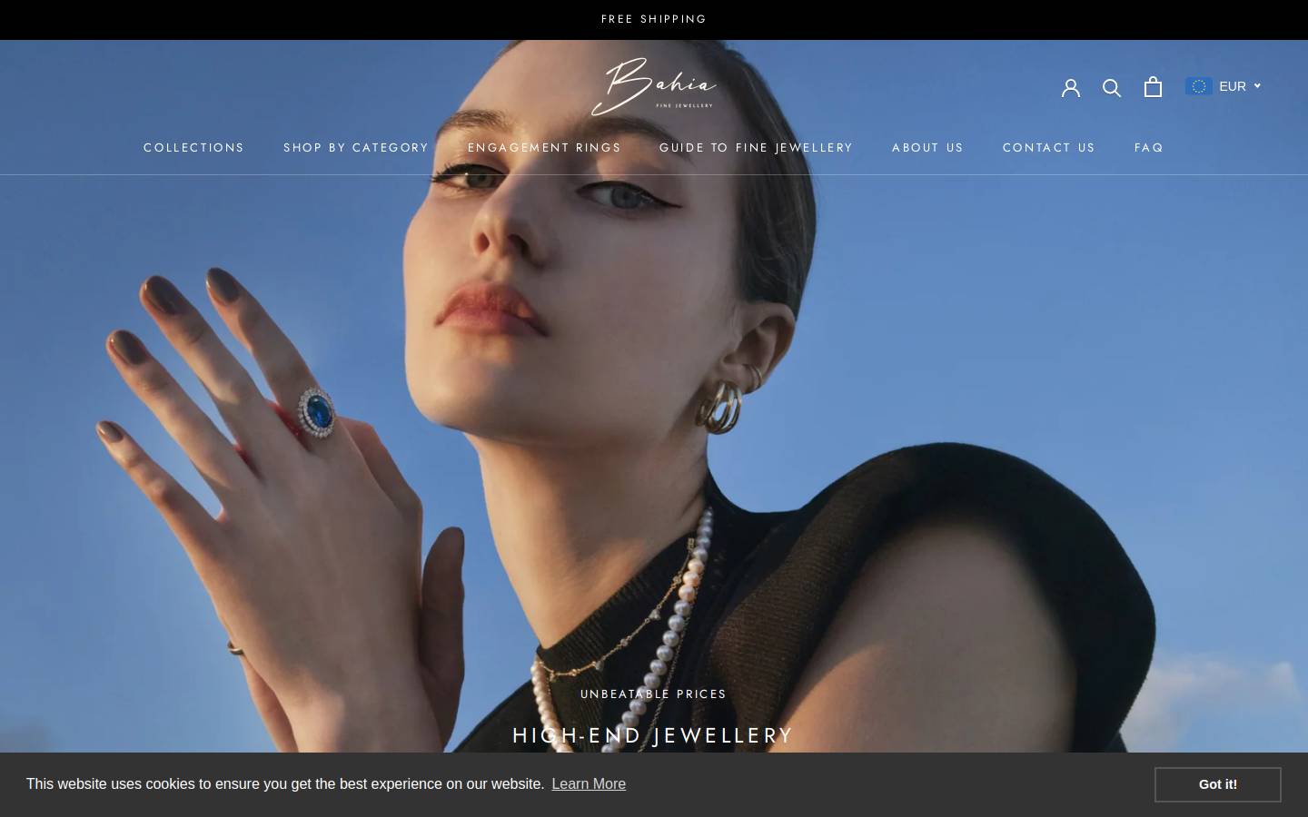 BAHIA Jewellery Sàrl homepage screenshot
