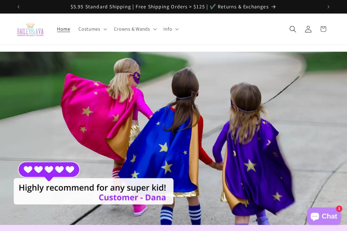 baileyandava.com homepage screenshot