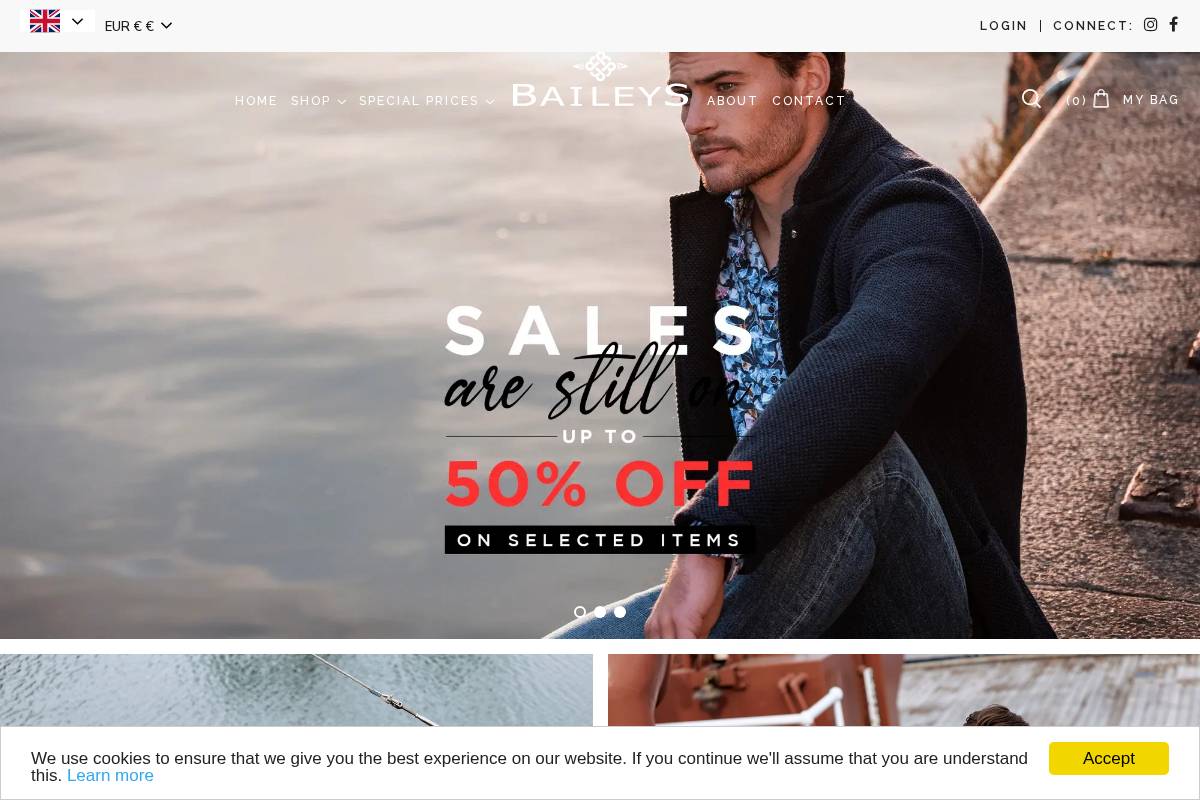 Bailey’s homepage screenshot