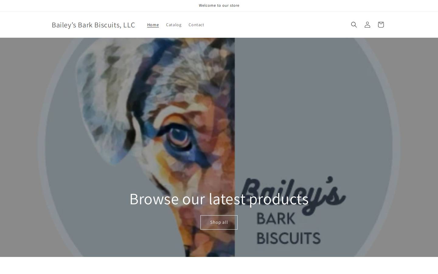 baileysbarkbiscuits.com homepage screenshot