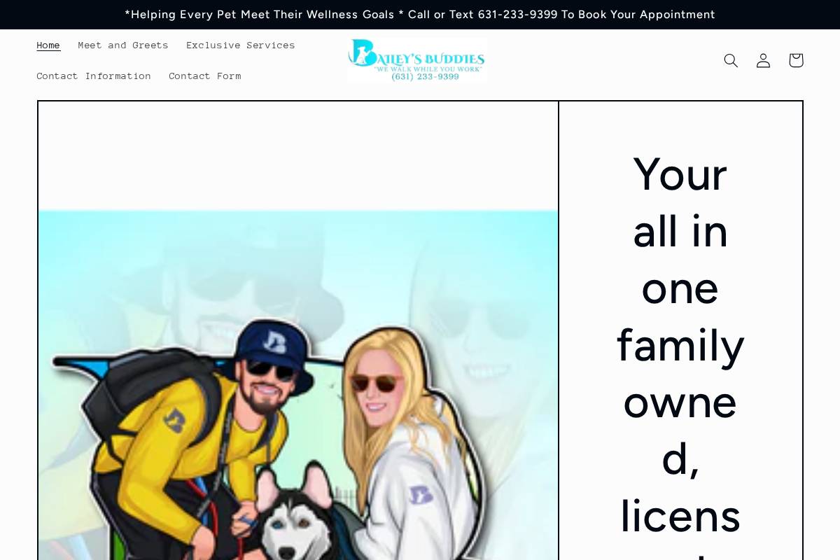 baileysbuddiesli.com homepage screenshot