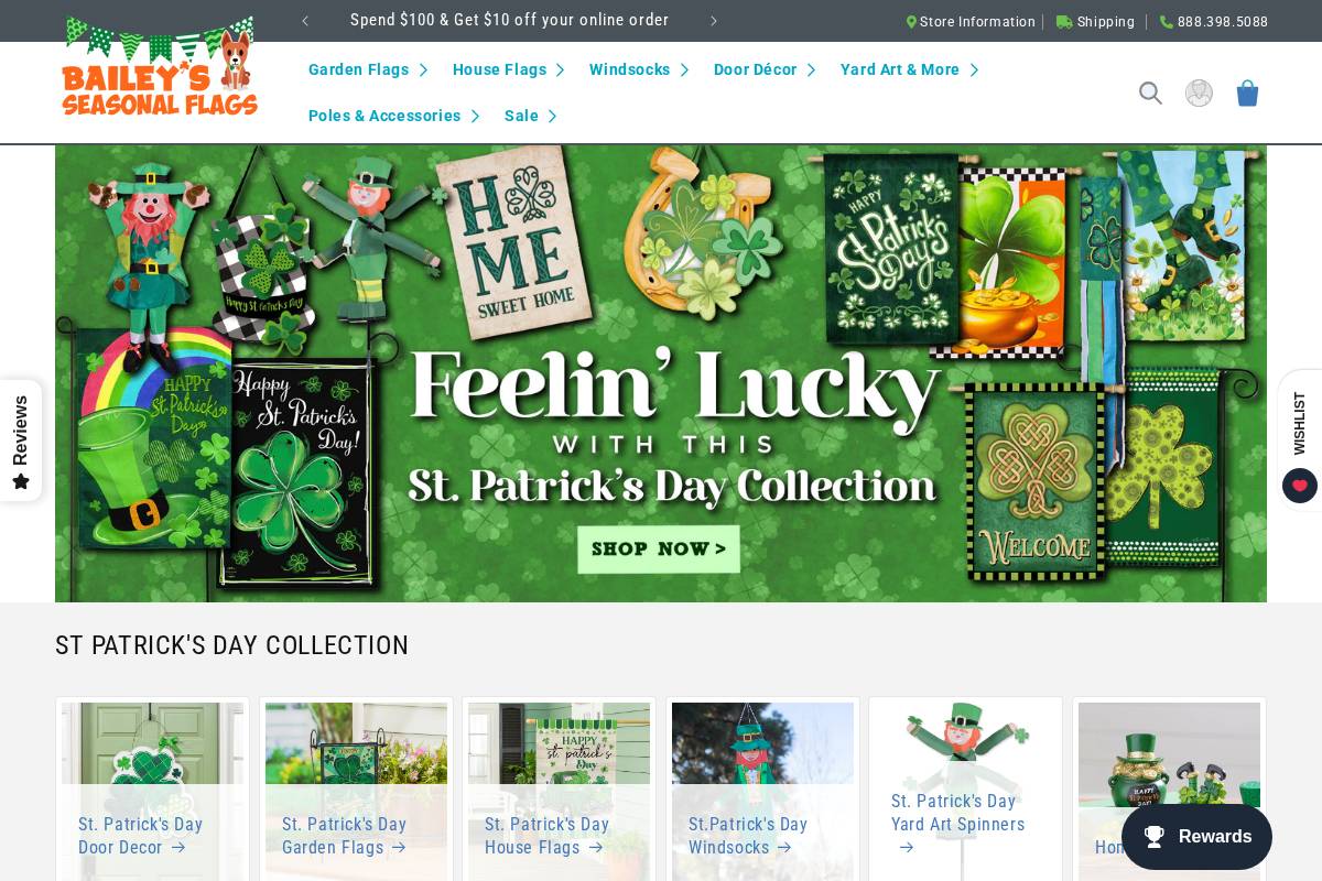 baileysseasonalflags.com homepage screenshot