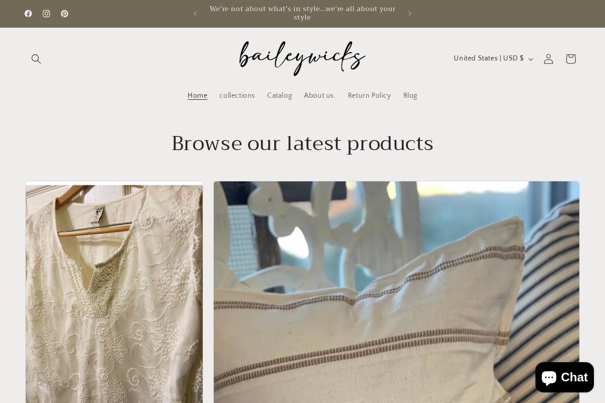 baileywicks.net homepage screenshot