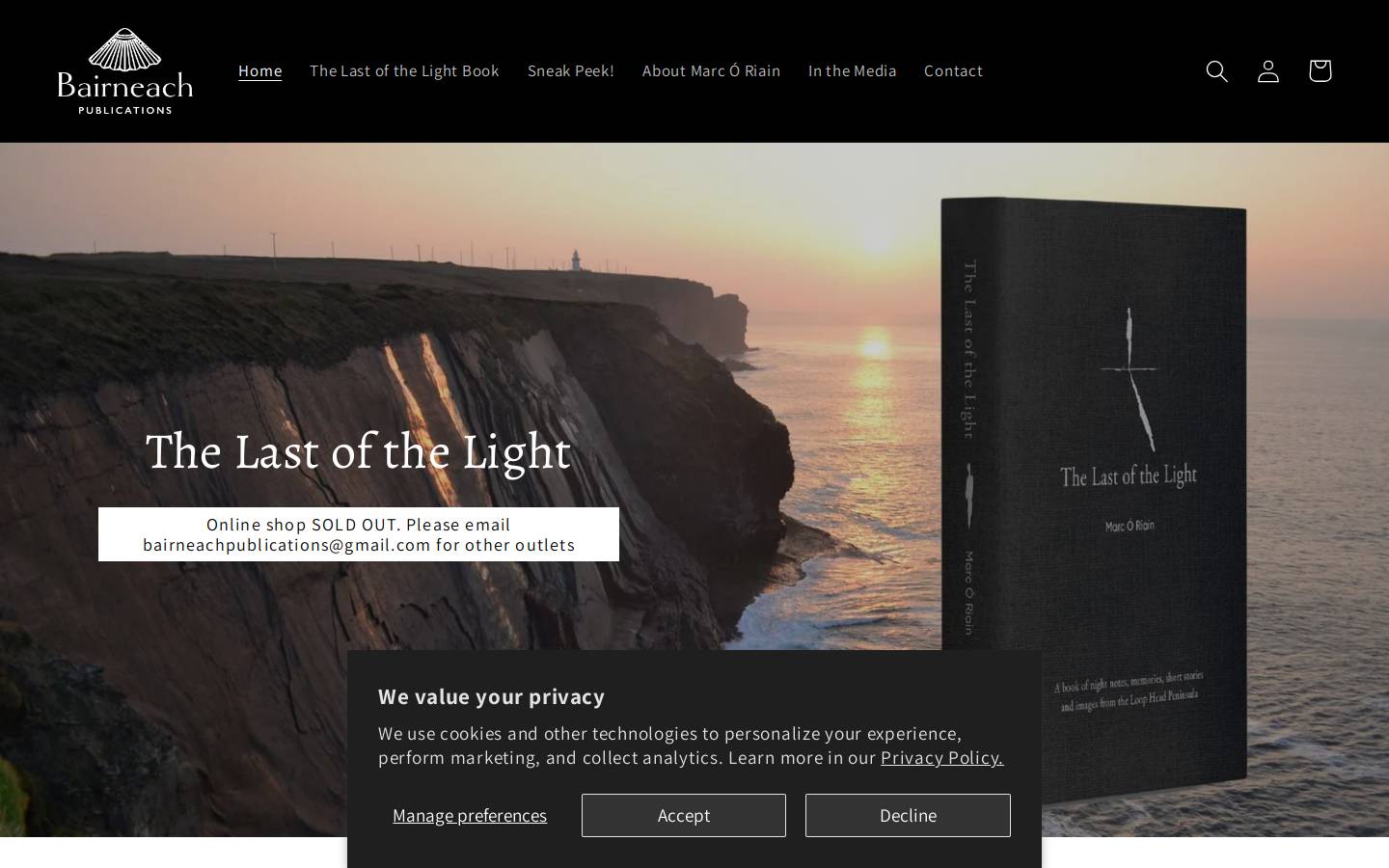 bairneachpublications.com homepage screenshot