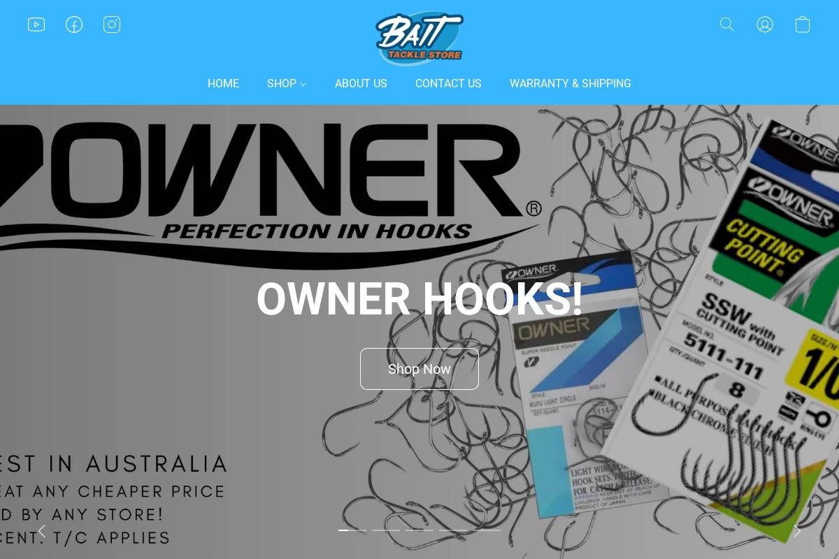 baittacklestore.com homepage screenshot