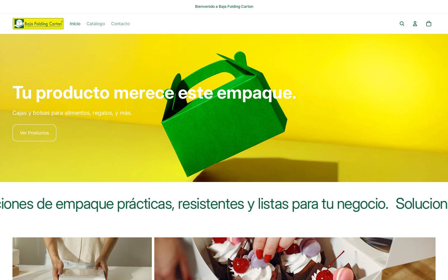 bajafoldingcarton.com homepage screenshot