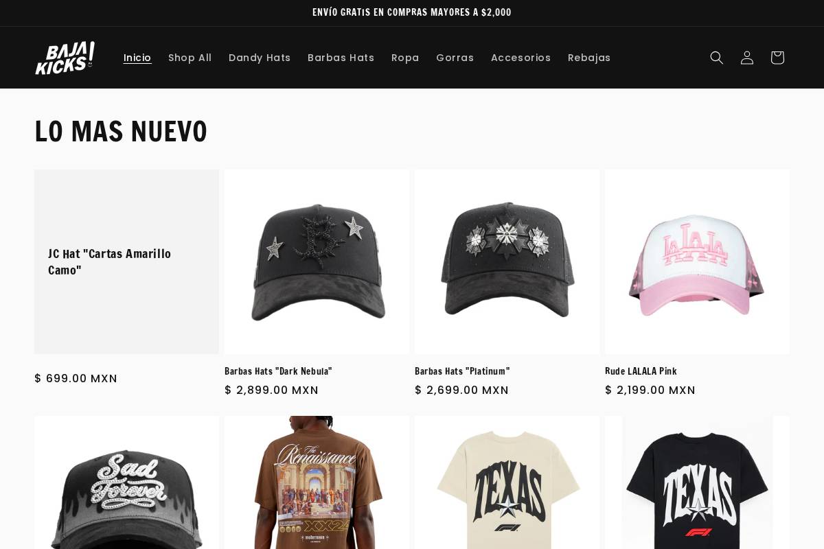 bajakicks.com homepage screenshot