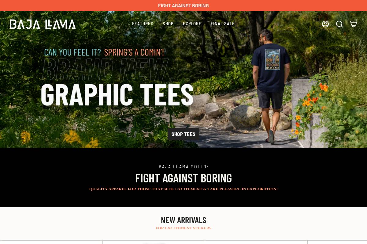 bajallama.com homepage screenshot