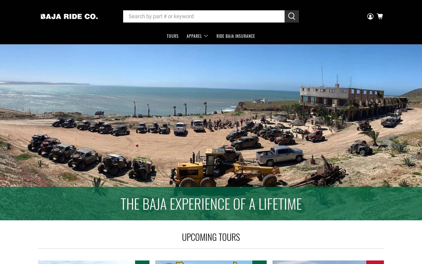 bajaridecompany.com homepage screenshot