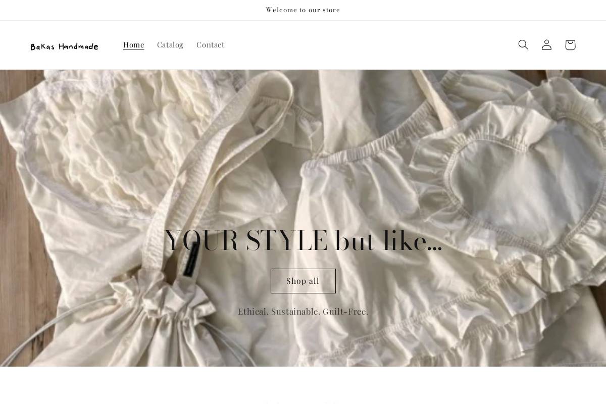 bakashandmade.com homepage screenshot