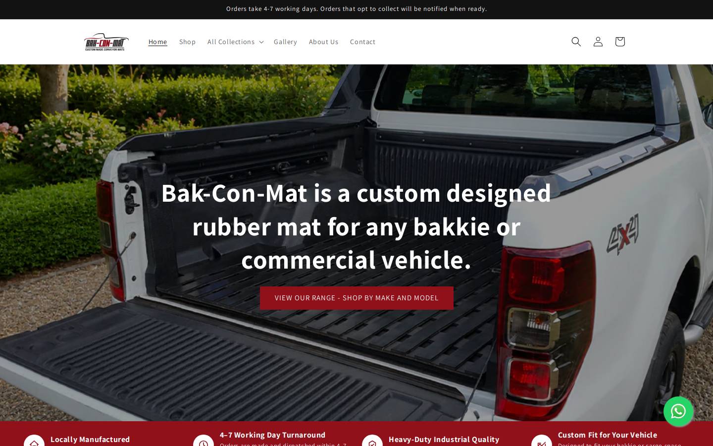 bakconmat.co.za homepage screenshot