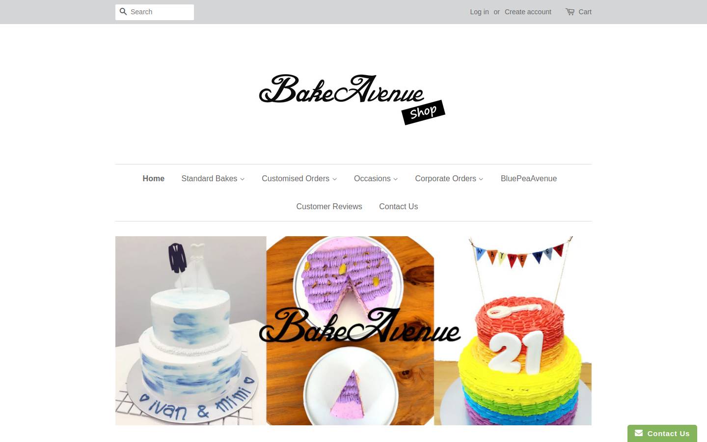 bakeavenue.com homepage screenshot