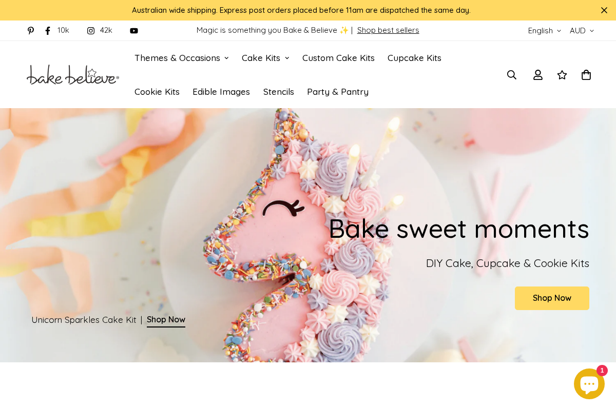 bake believe homepage screenshot