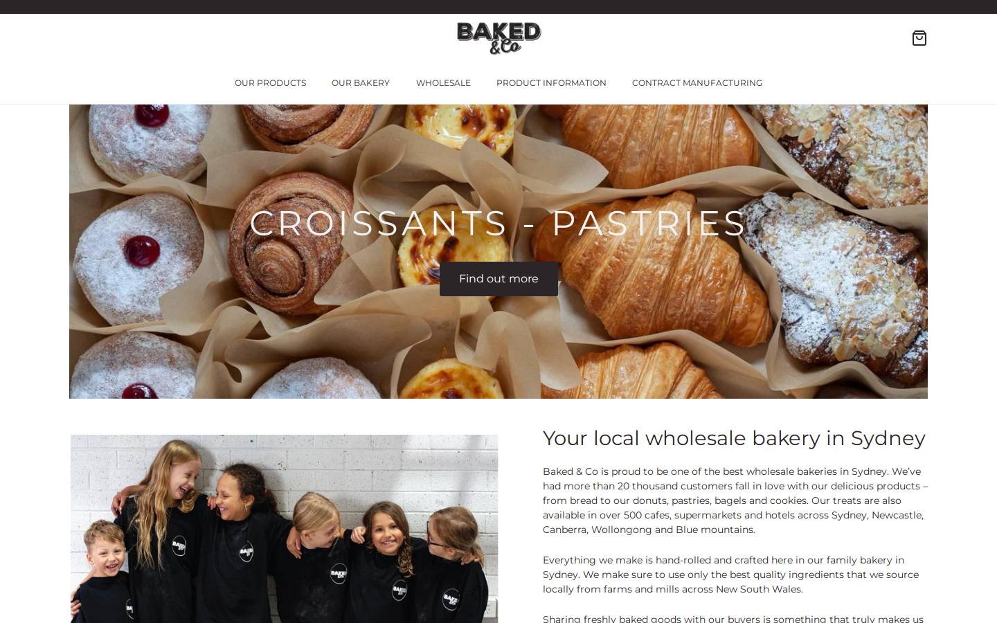 bakedandco.com.au homepage screenshot