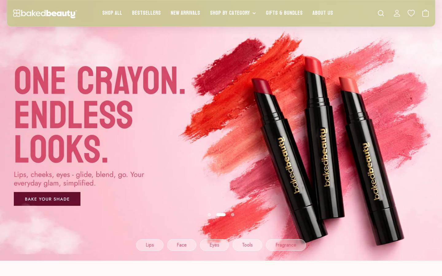 bakedbeauty.in homepage screenshot
