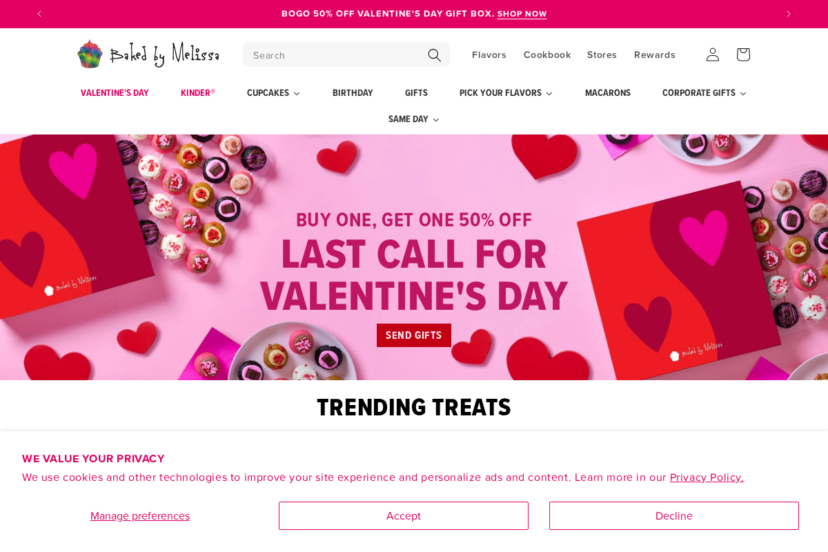 Baked by Melissa homepage screenshot