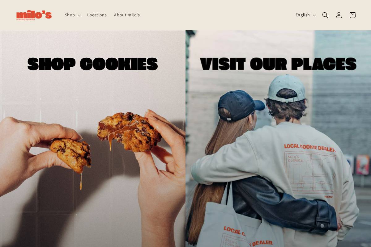 bakedbymilo.com homepage screenshot