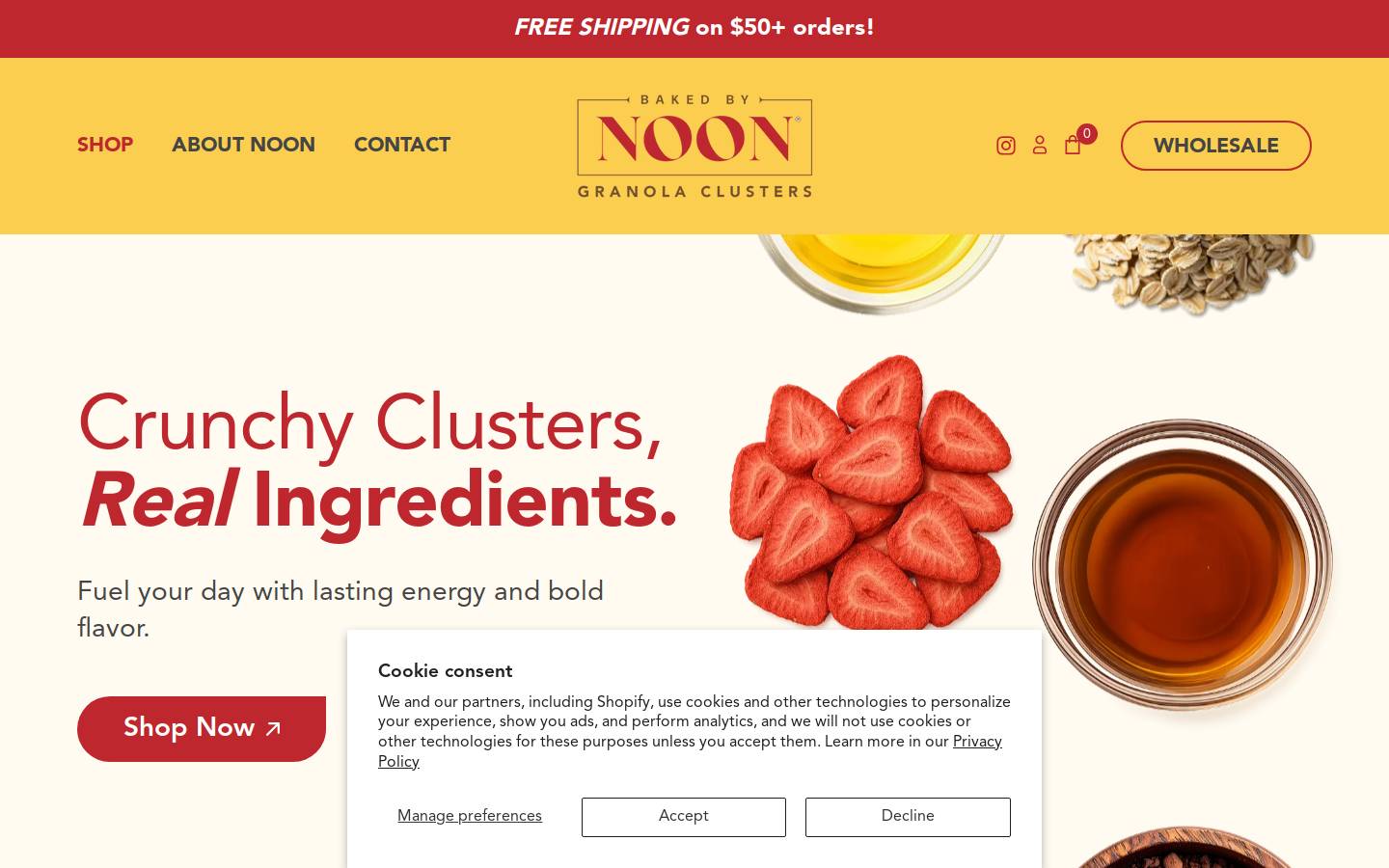 bakedbynoon.com homepage screenshot