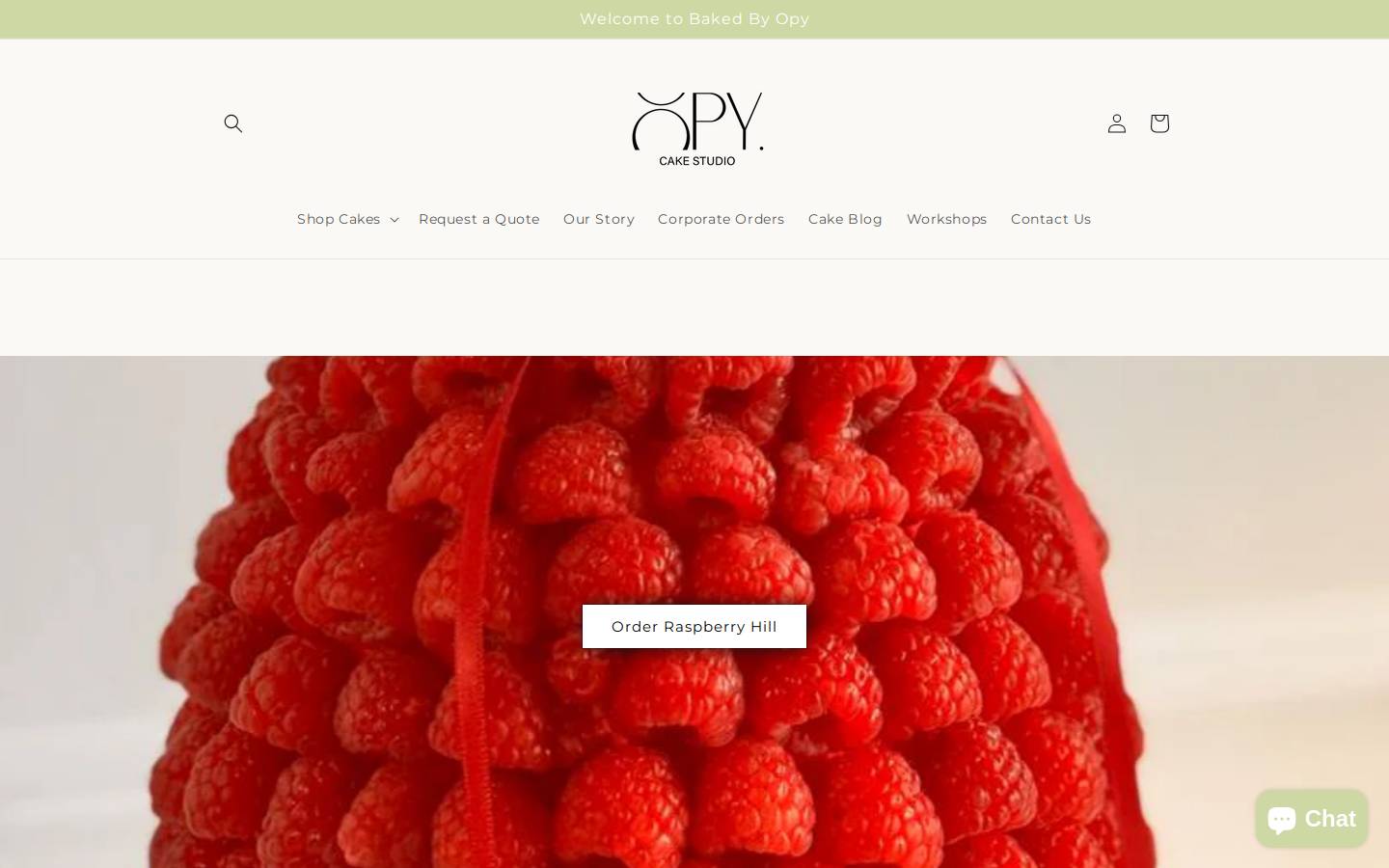 bakedbyopy.com homepage screenshot
