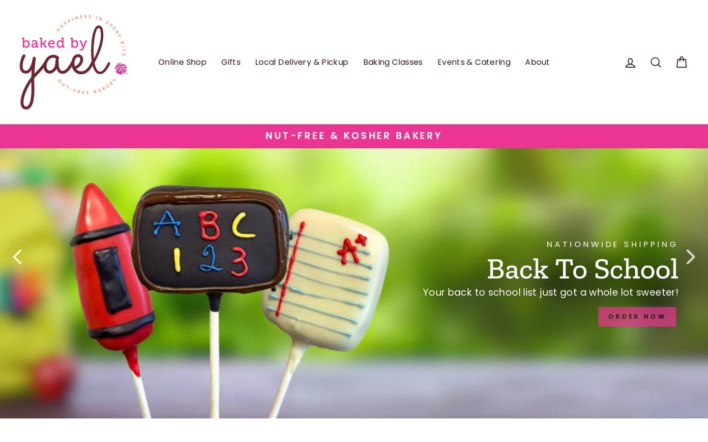 bakedbyyael.com homepage screenshot