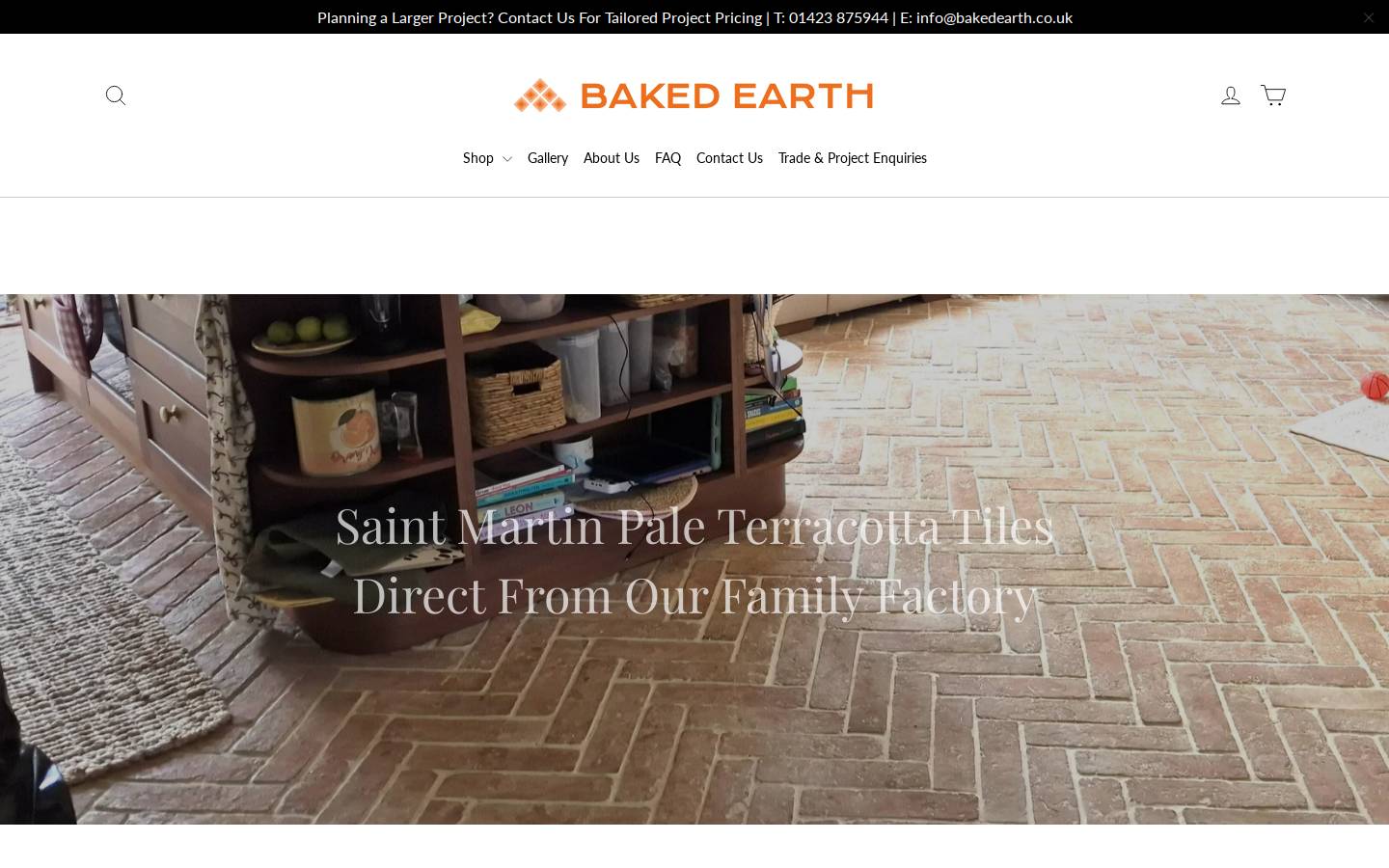 Baked Earth homepage screenshot