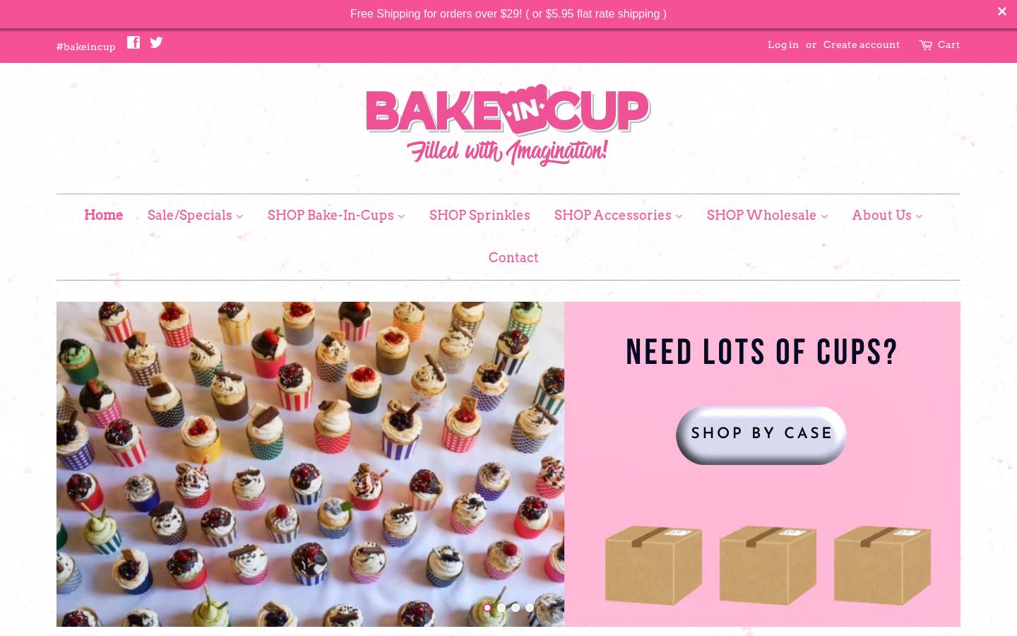 bakeincup.com homepage screenshot