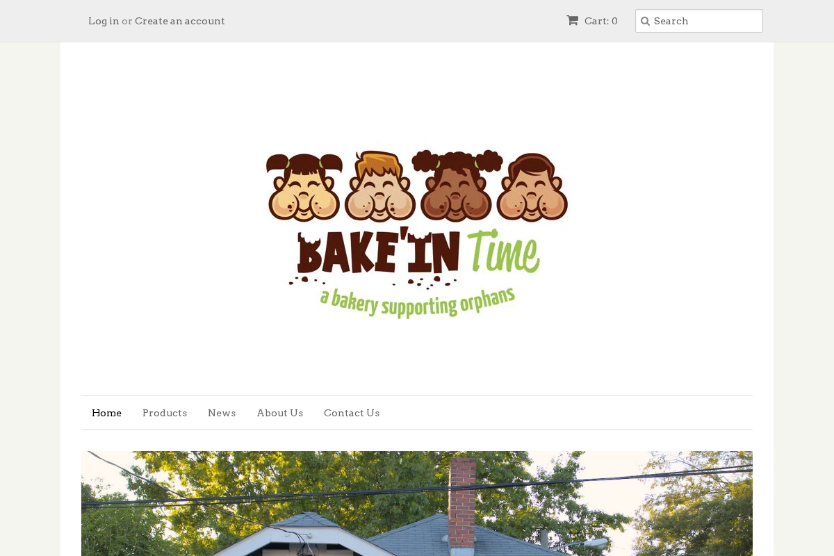Bake'In Time homepage screenshot