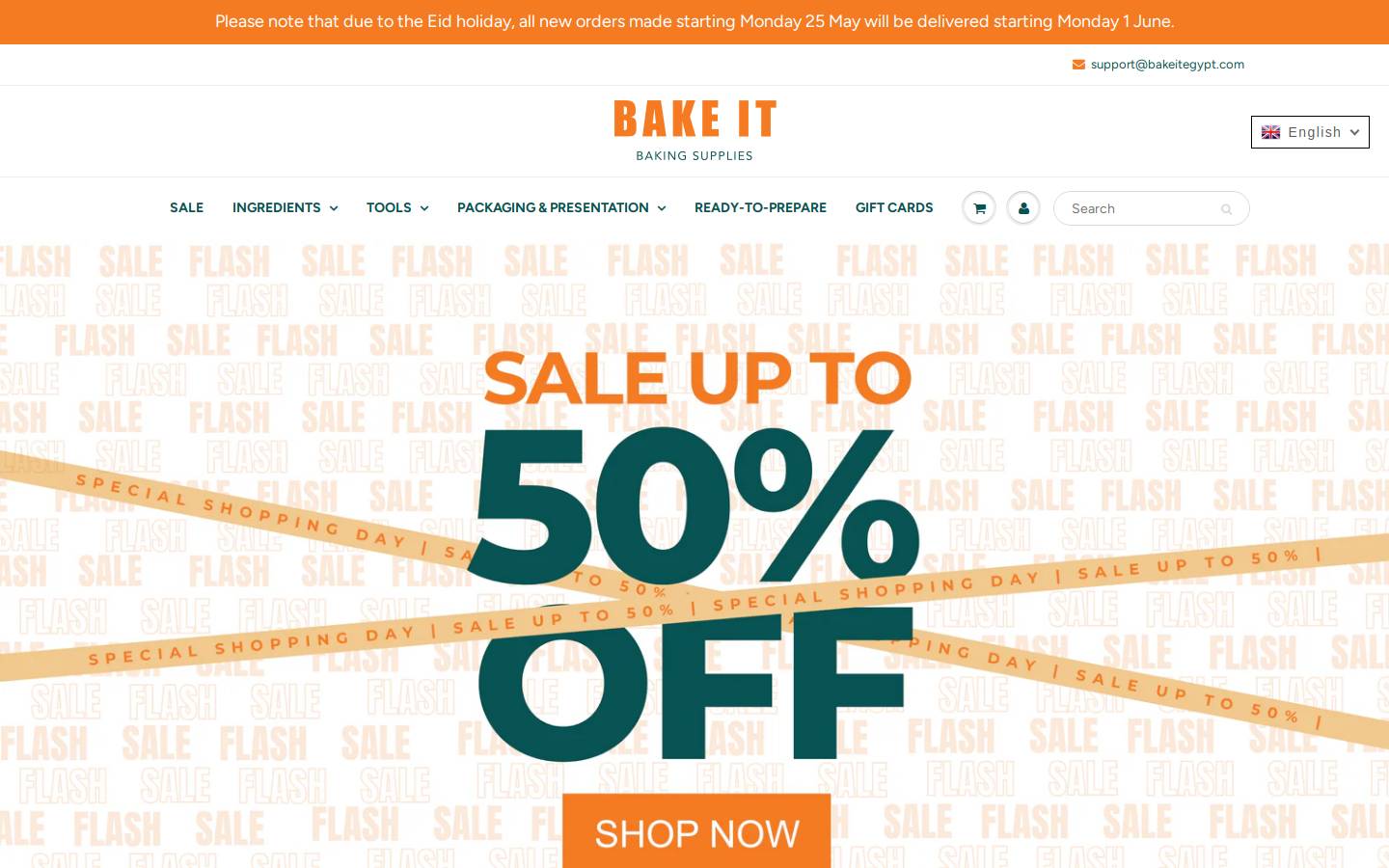 bakeitegypt.com homepage screenshot