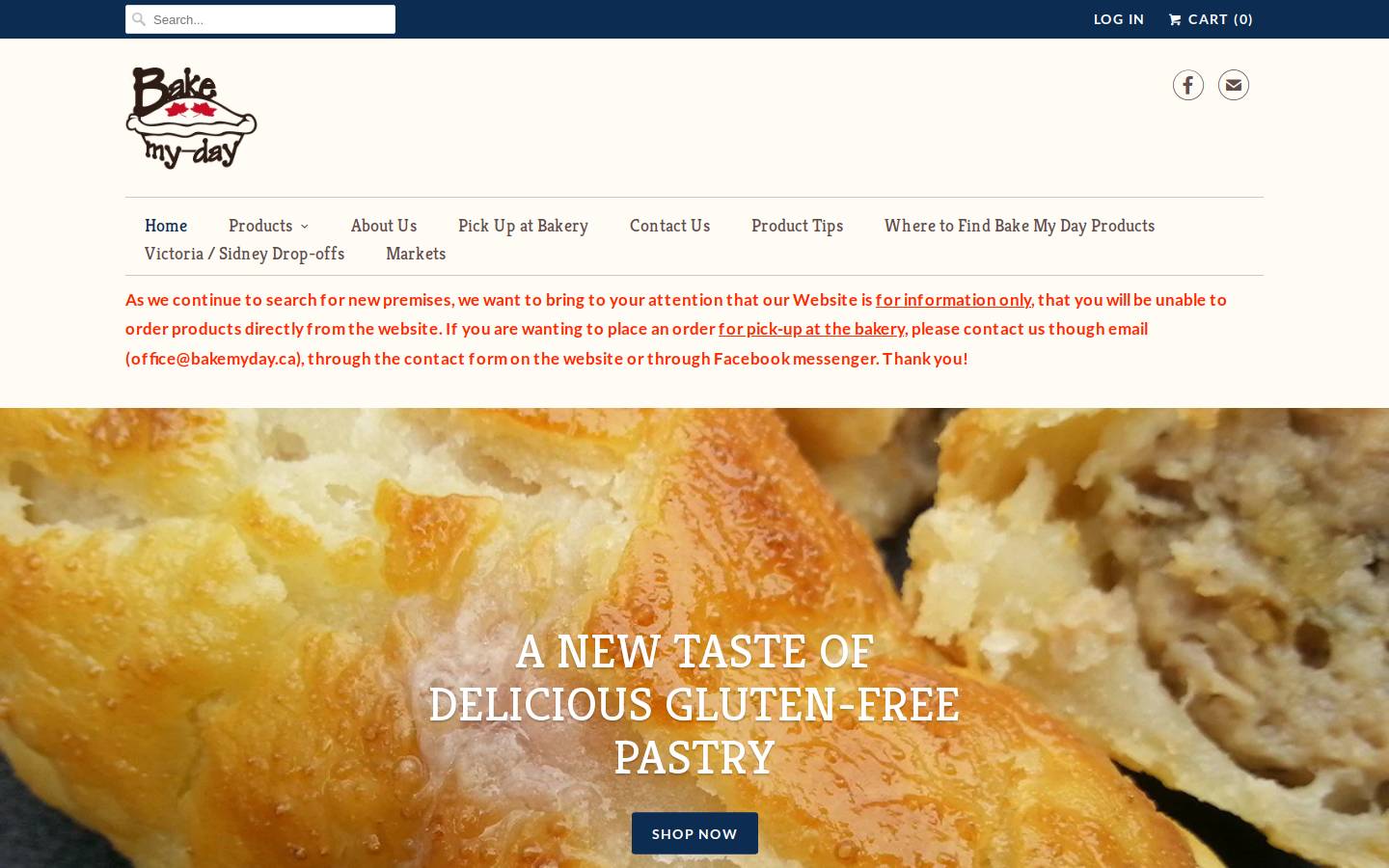 bakemydayglutenfree.ca homepage screenshot