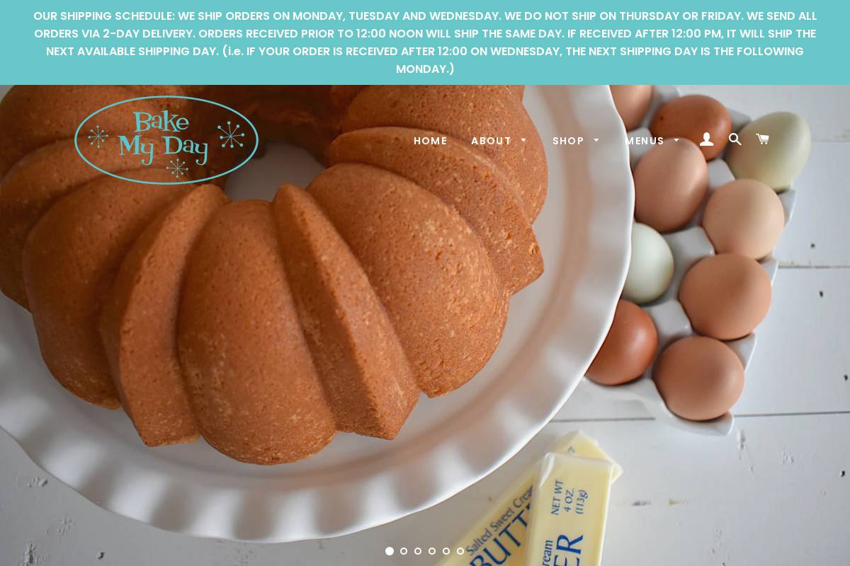 bakemydaymobile.com homepage screenshot