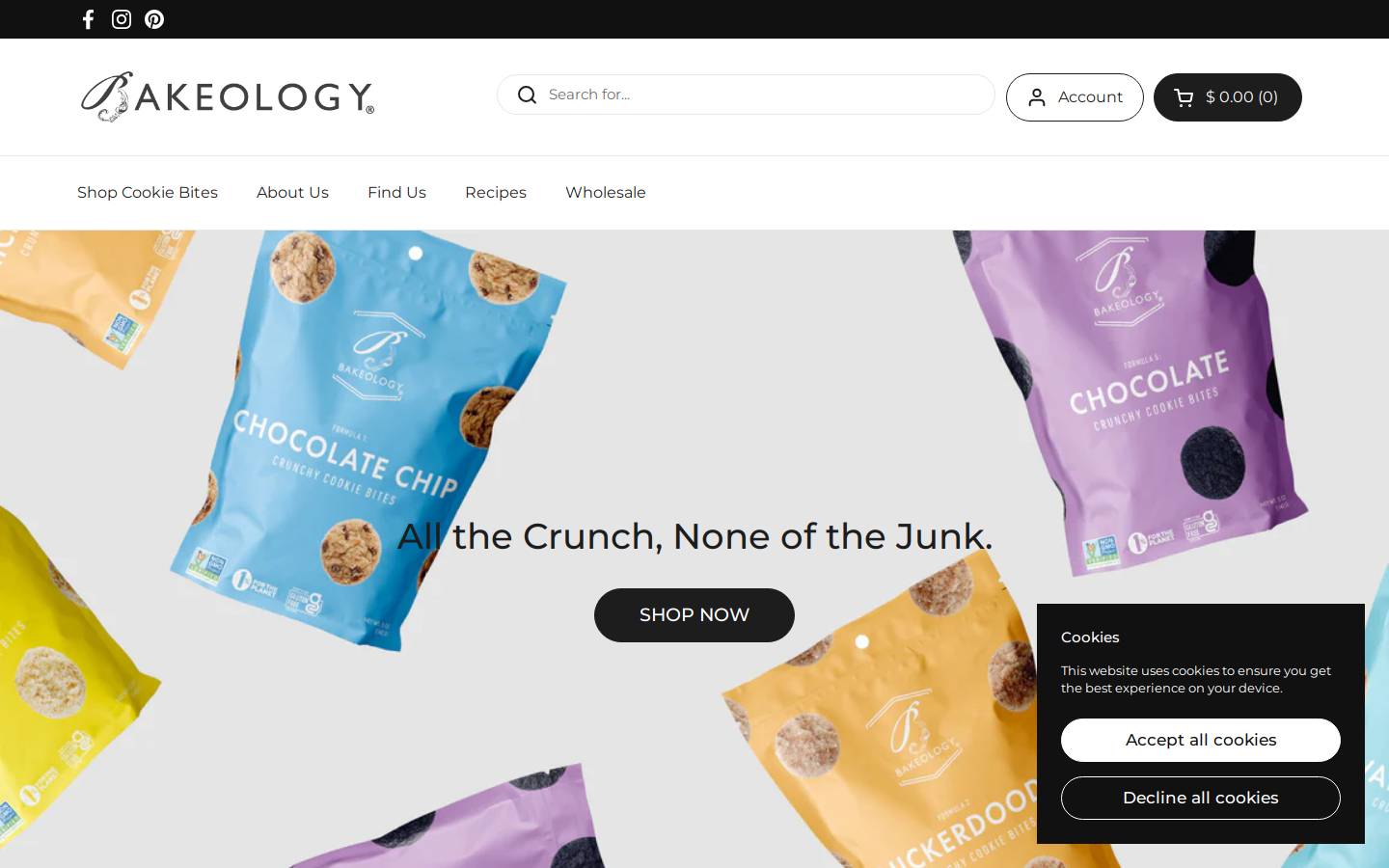 bakeology.co homepage screenshot