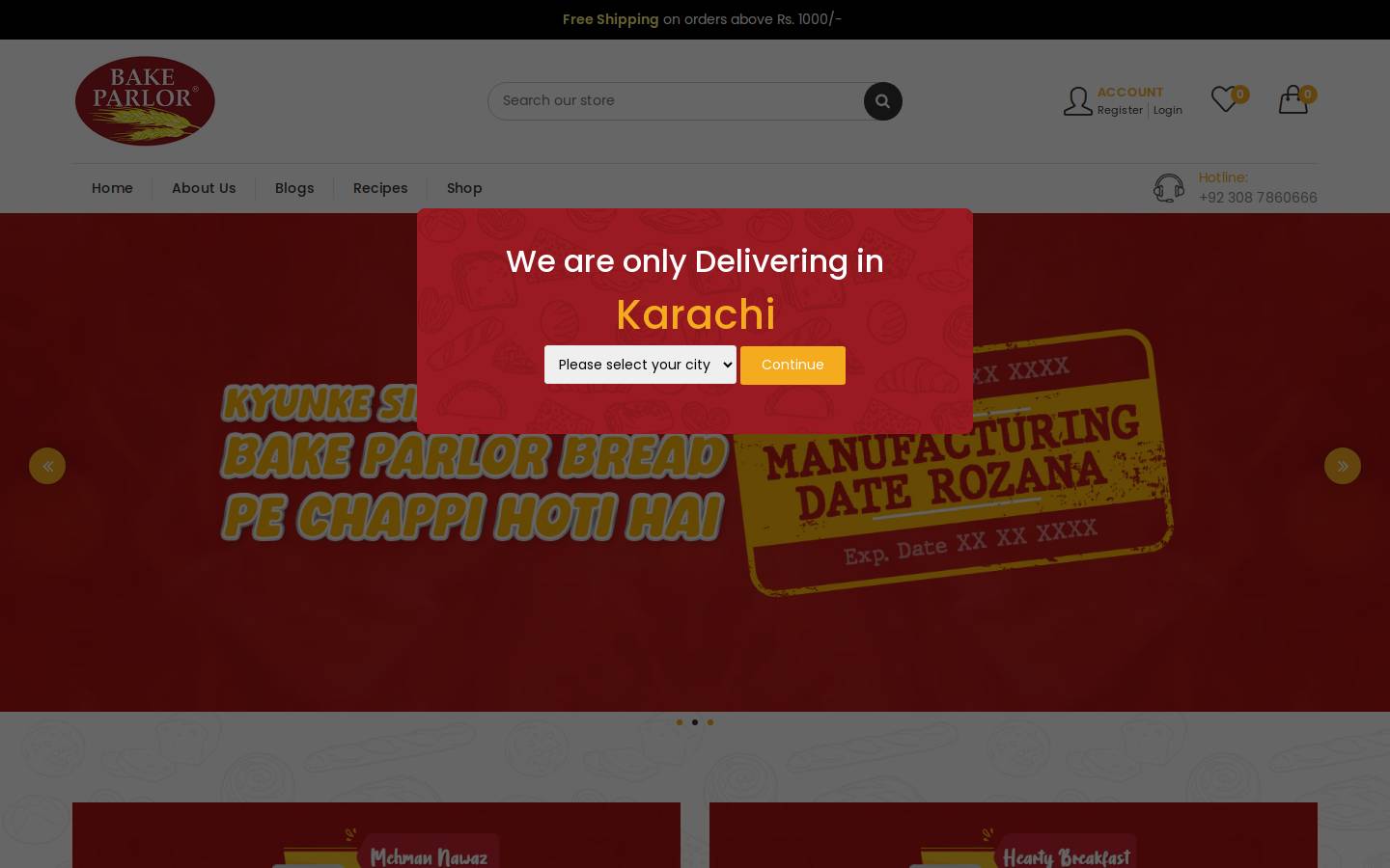 bakeparlorbread.com homepage screenshot