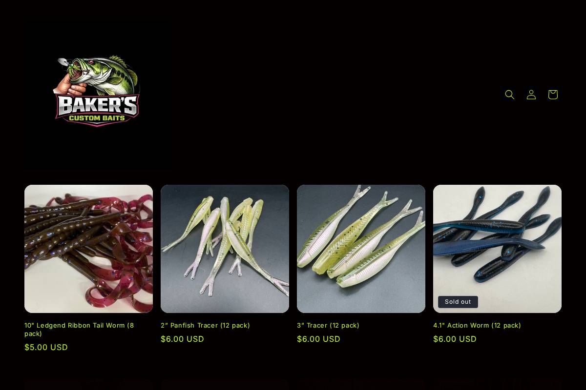 bakerbaitcompany.com homepage screenshot