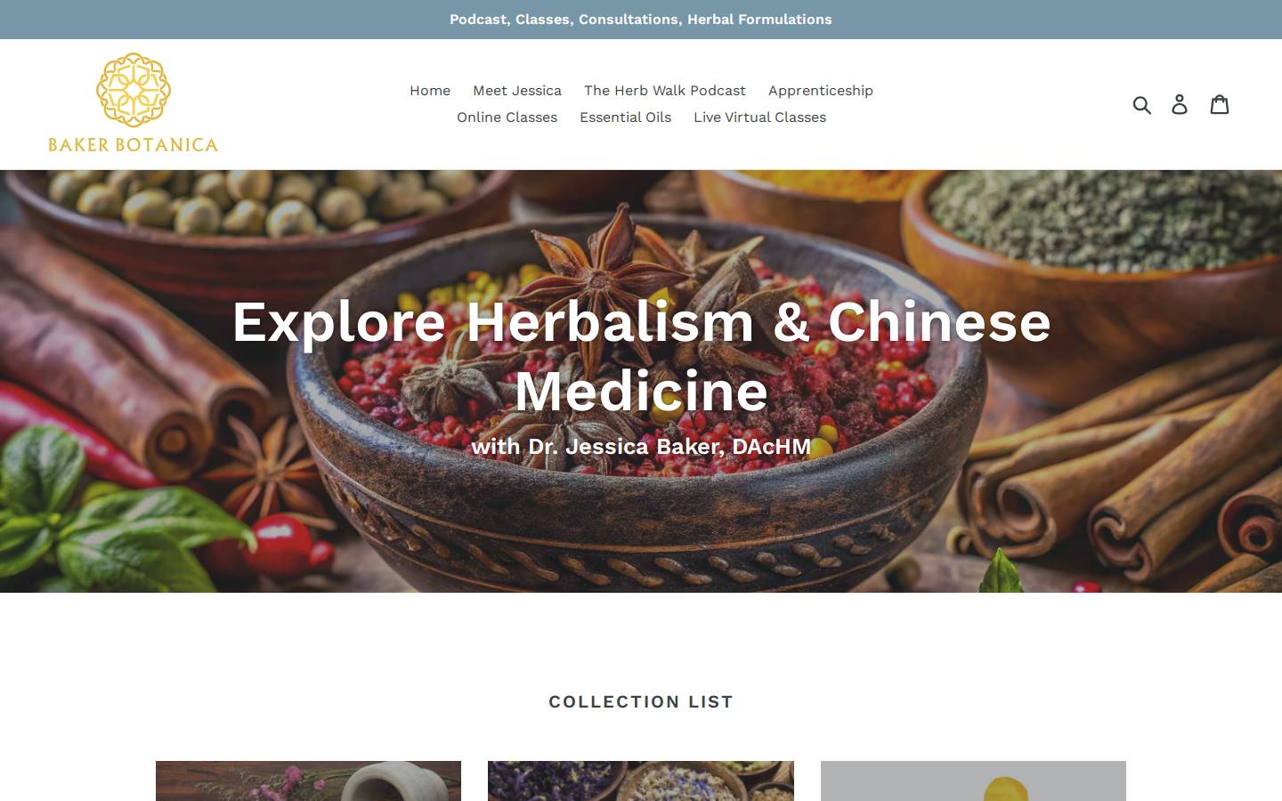bakerbotanica.com homepage screenshot