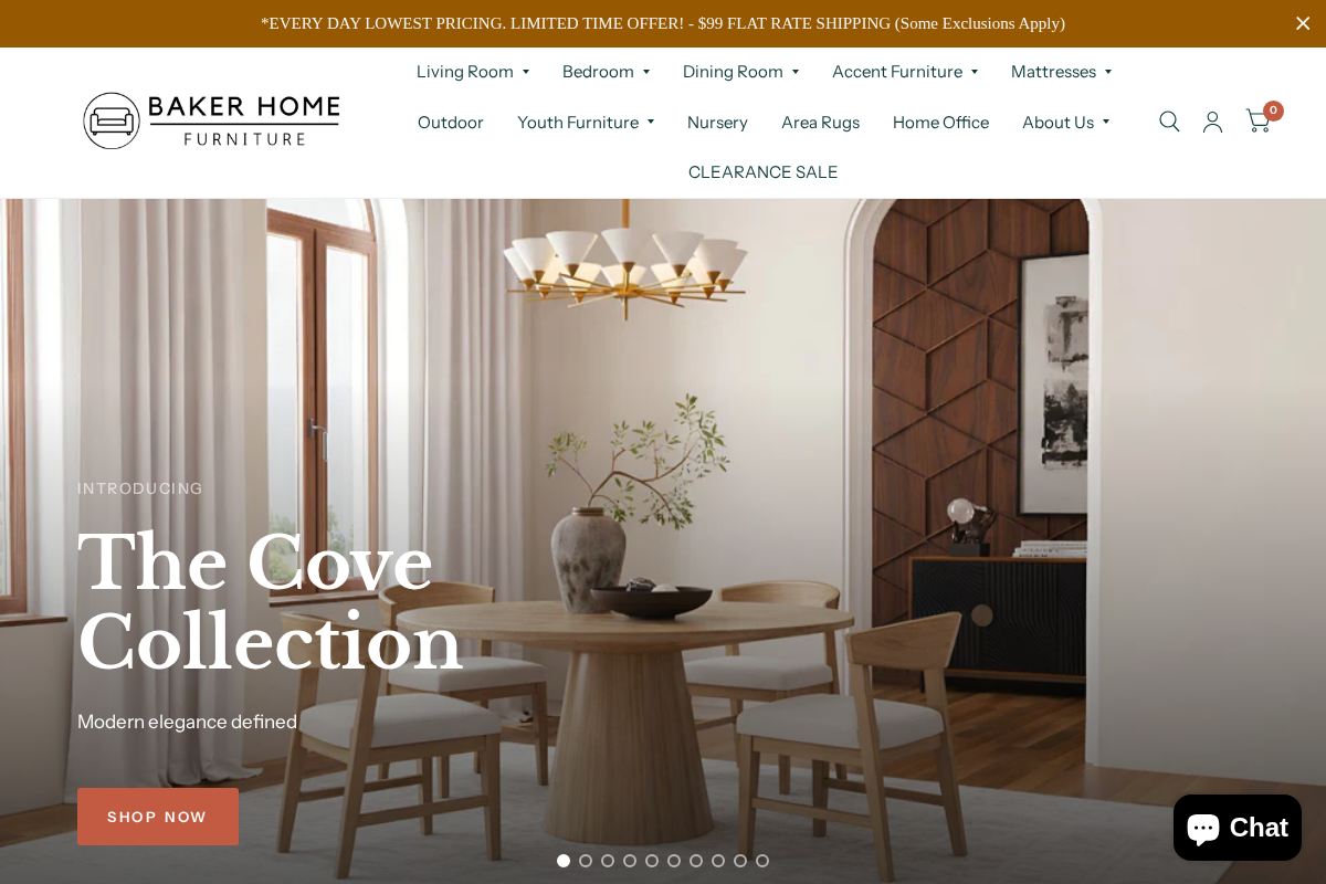 Baker Home Furniture homepage screenshot