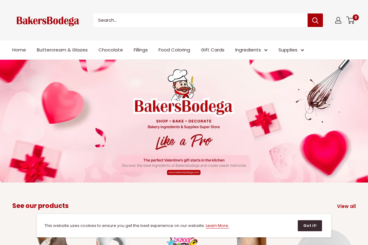 BakersBodega homepage screenshot